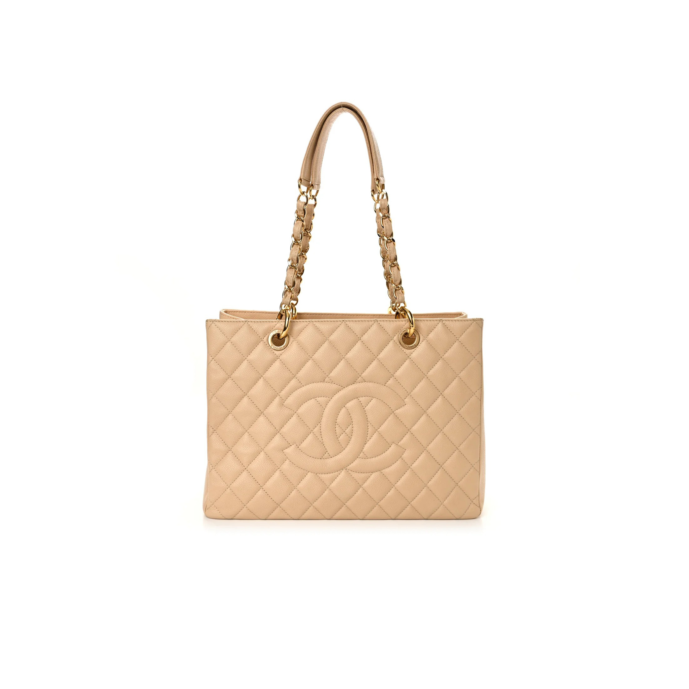 Ch**el caviar quilted grand shopping tote beige (34*24*13cm)